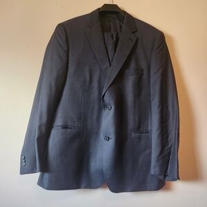 Taylor Somers Men's Blue Suit 100% Wool Guabello Connoisseur Luxury 42S Classic